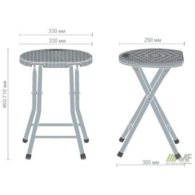 Табурет складной Сеат пластик Rattan Black AMF