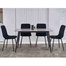 Обеденный керамический стол TM-100 ребекка грей + черный Vetro mebel