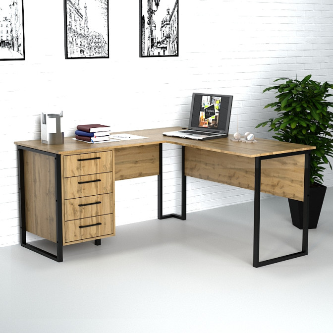 Кутовий офісний стіл СУЛ-2-1 Гамма стиль фото