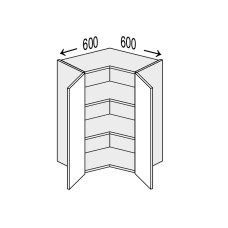 Кухонная секция Глори верхняя угол В 45° 600х600/720 1дв GL-495W/01 MiroMark