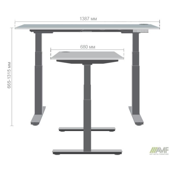 Стіл Rise 1387х680 Дуб Ендгрейн AMF