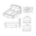 Кровать без каркаса 1,4*2,0 Асти / Asti Глянец Белый - Дуб Крафт MiroMark AS-34-WB