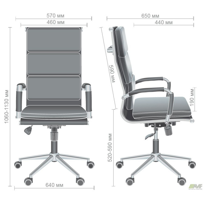 Кресло Slim FX HB Хром Tilt WAX Light Grey AMF