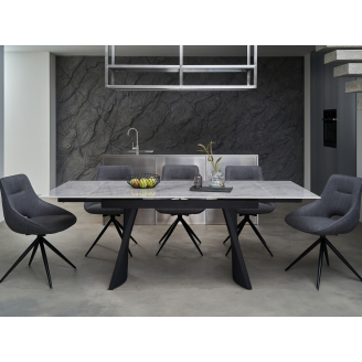 Керамический стол Олимпия ТМL-985 грецкий ребекка  +  черный Vetro mebel