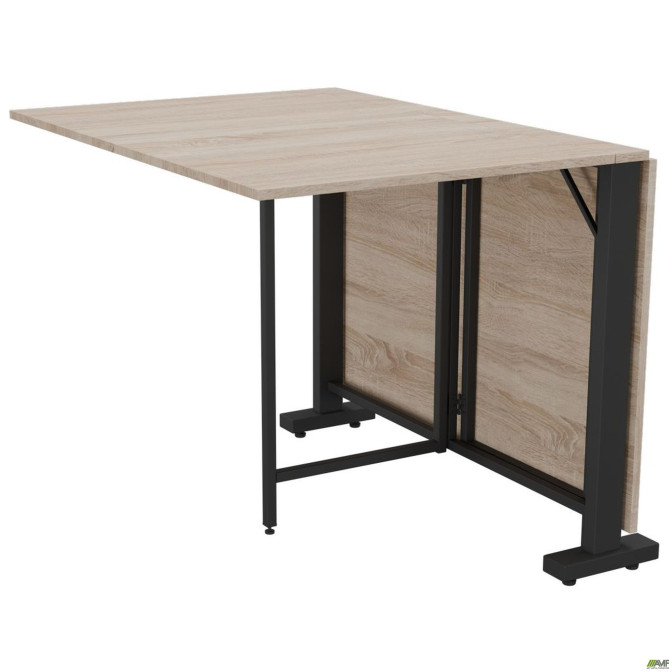 Розкладний стіл Fold 2 FL2 1400 (1380/210х1000х750Н) чорний/Дуб Сонома AMF