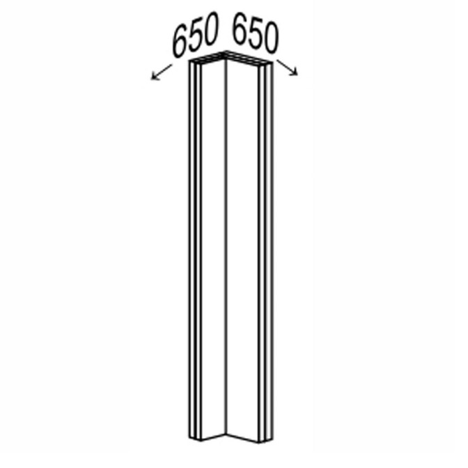 Кухонна секція Вінтаж нижня Кут Н 90° 650х650/820 Обманка VN-095W/9003 MiroMark