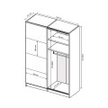 Шафа-купе із дзеркалом 1,5x2,4 Бартон / Barton Супер Мат Білий MiroMark BT-84-WM