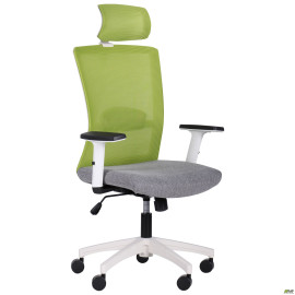 Крісло Uran White HR сидіння Сідней-20/спинка Сітка SL-06 салатова AMF