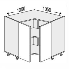 Кухонная секция Валенсия нижняя Угол Н 90° 1050х1050/820 2дв VL-094W/9003 MiroMark