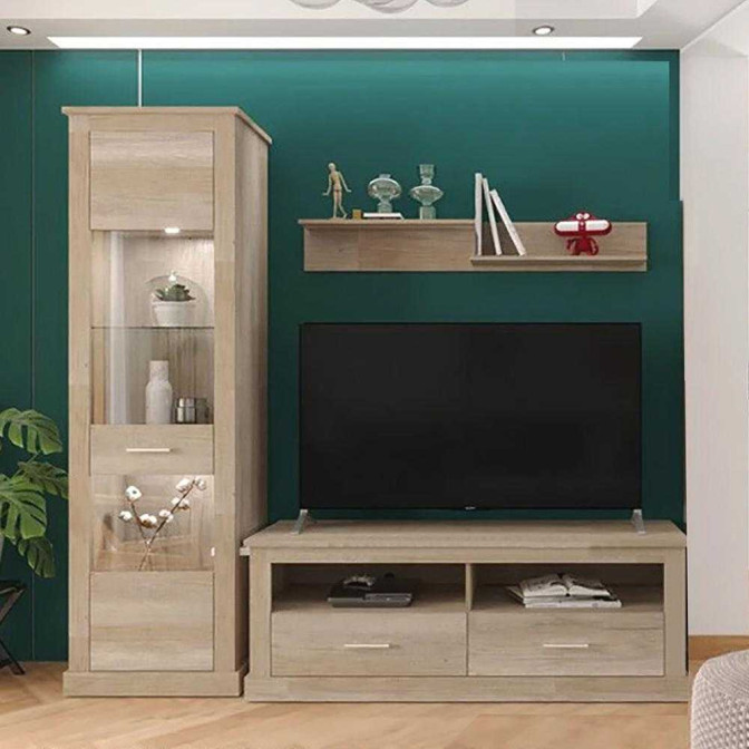 Гостиная Витрина REG1W L/P Полка Тумба ТВ Хелен Gerbor Холдинг фото