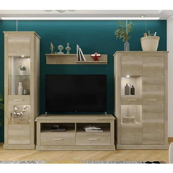 Гостиная Витрина REG1W L/P  +  REG1W1D Полка Тумба ТВ Хелен Gerbor Холдинг фото