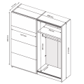 Шкаф-купе с зеркалом 2,0х2,1Дони / Doni Графит MiroMark DN-20-GT