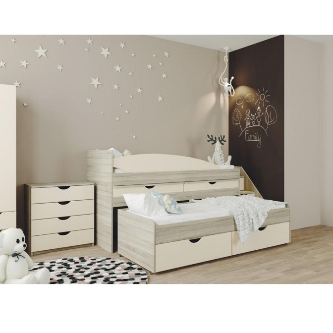 Ліжко двоярусне зі сходами 3Ш Саванна Світ меблів фото
