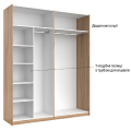 Шкаф-купе с зеркалом 2,0x2,1 Белла / Bella Глянец Белый MiroMark BL-15-WB