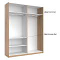 Шкаф-купе с зеркалом 2,0x2,1 Белла / Bella Глянец Белый MiroMark BL-15-WB