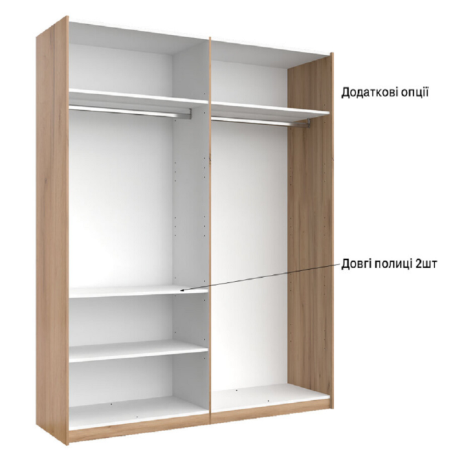 Шкаф-купе с зеркалом 2,0x2,1 Белла / Bella Глянец Белый MiroMark BL-15-WB