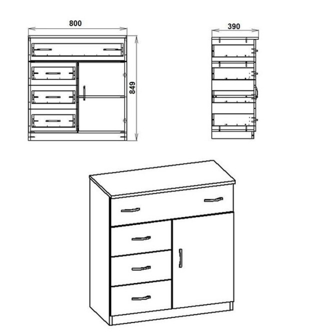 Комод 1-3-1 Компаніт фото