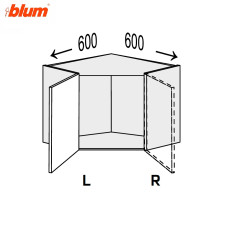 Кухонная секция Миллениум WG верхняя Угол В 45° 600х600/360 1дв Pro Blum Правая ML-193W/01R MiroMark