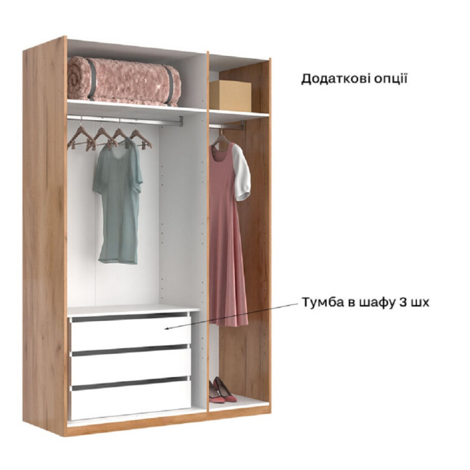Шкаф Доминика 3Дв без зеркал MiroMark фото