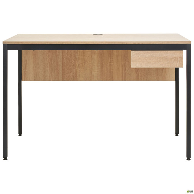 Стол Осло с ящиком (1187х600х750) черный графит, Дуб Сонома AMF