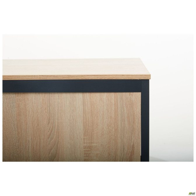 Стол Осло с ящиком (1187х600х750) черный графит, Дуб Сонома AMF