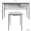 Стол Осло с ящиком (1187х600х750) черный графит, Дуб Сонома AMF