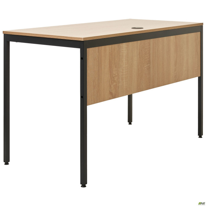 Стол Осло с ящиком (1187х600х750) черный графит, Дуб Сонома AMF