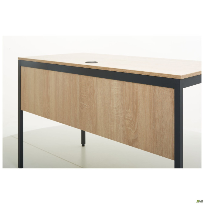 Стол Осло с ящиком (1187х600х750) черный графит, Дуб Сонома AMF