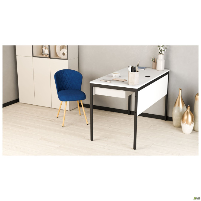 Стол Осло с ящиком (1187х600х750) черный графит, белый AMF