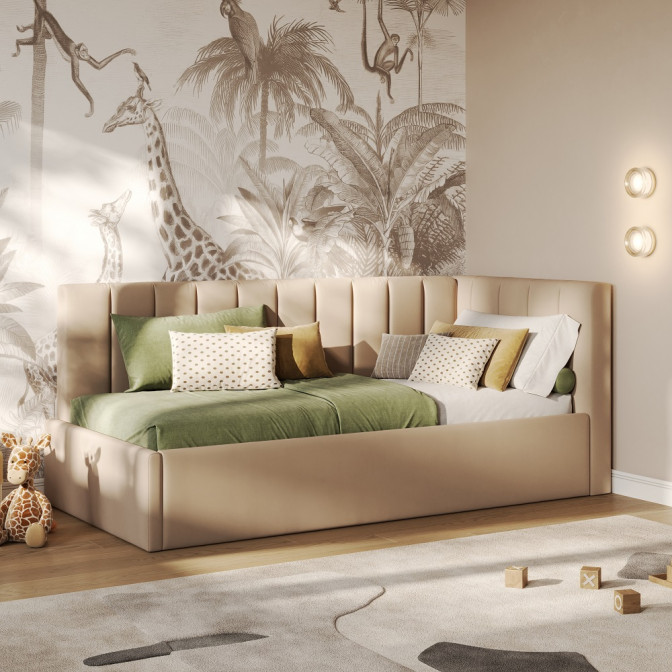 Ліжко М'яка оббивка з підйомним механізмом 0,9х2,0 Шайн / Shine MiroMark SF-41-SN