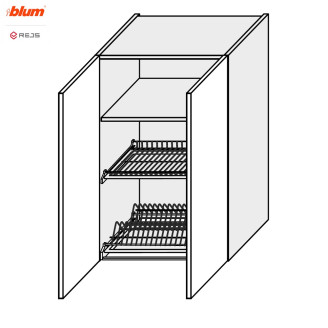 Кухонная секция Миллениум верхняя 80ВС/900 2дв Сушка Pro Blum  +  Rejs ML-584W/9003 MiroMark