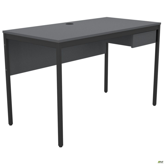 Стол Осло с ящиком (1187х600х750) черный графит, Серый Шифер AMF