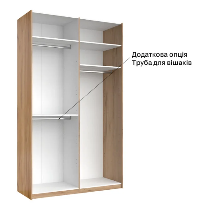 Шафа-купе з дзеркалом 1,5x2,4 Віва / Viva Глянець Білий MiroMark VV-84-WB