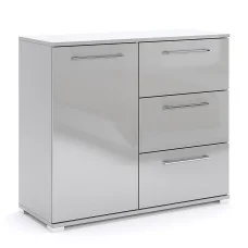 Комод 1Дв 3Ящ Меги / Megy Глянець Шиншила Сіра MiroMark MG-61-GG