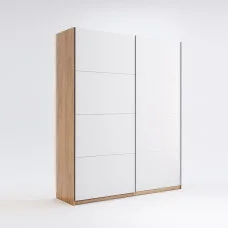 Шафа-купе без дзеркала 1,5*2,1 Асті / Asti Глянець Білий - Дуб Крафт MiroMark AS-27-WB