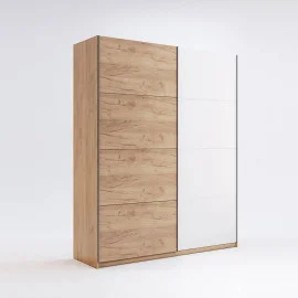 Шкаф-купе без зеркала 1,5*2,1 Асти / Asti Глянец Белый - Дуб Крафт MiroMark AS-29-WB