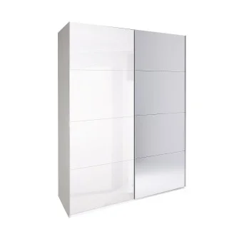 Шкаф-купе с зеркалом 1,5x2,1 Белла / Bella Глянец Белый MiroMark BL-17-WB