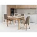 Керамический стол TM-76 травертин матовый  +  дуб Vetro mebel