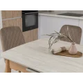 Керамический стол TM-76 травертин матовый  +  дуб Vetro mebel