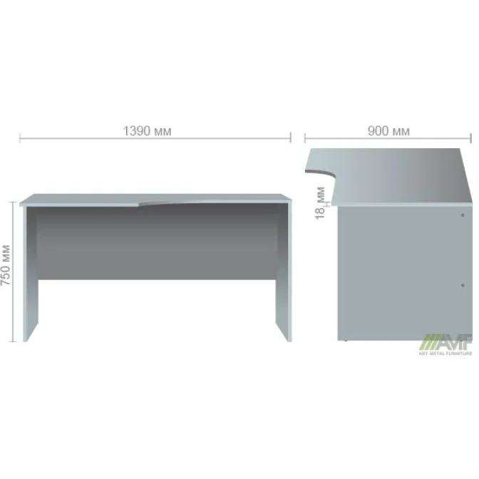 Стол угловой SL-211 (1390х900х750мм) вяз либерти AMF