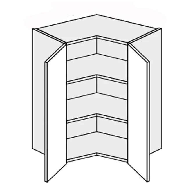 Кухонна секція Міленіум верхня Кут В 90° 650х650/720 2дв ML-492W/9003 MiroMark