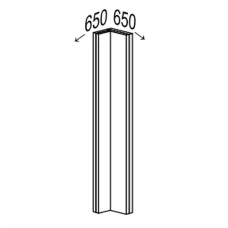 Кухонная секция Лео нижняя Угол Н 90° 650х650/820 Обманка LE-095W/06 MiroMark