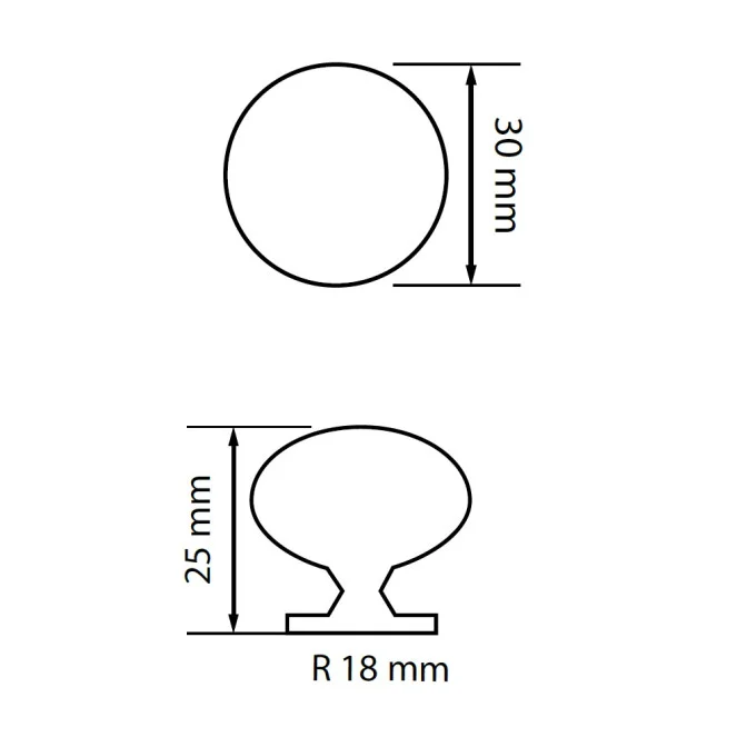 Ручка металева кругла 30мм HL-19-GL MiroMark