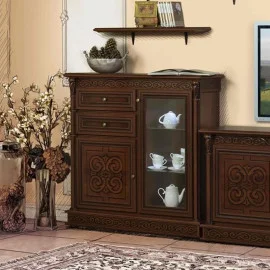 Комод с витриной Тоскана Нова Арт / Toscana Nova Art Скай