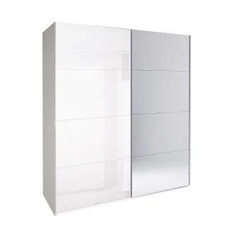 Шафа-купе з дзеркалом 2,5x2,1 Белла / Bella Глянець Білий MiroMark BL-16-WB