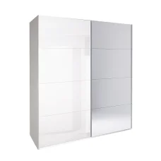 Шафа-купе 2,5х2,1 із дзеркалом Імперія / Imperia Глянець Білий MiroMark MP-16-WB
