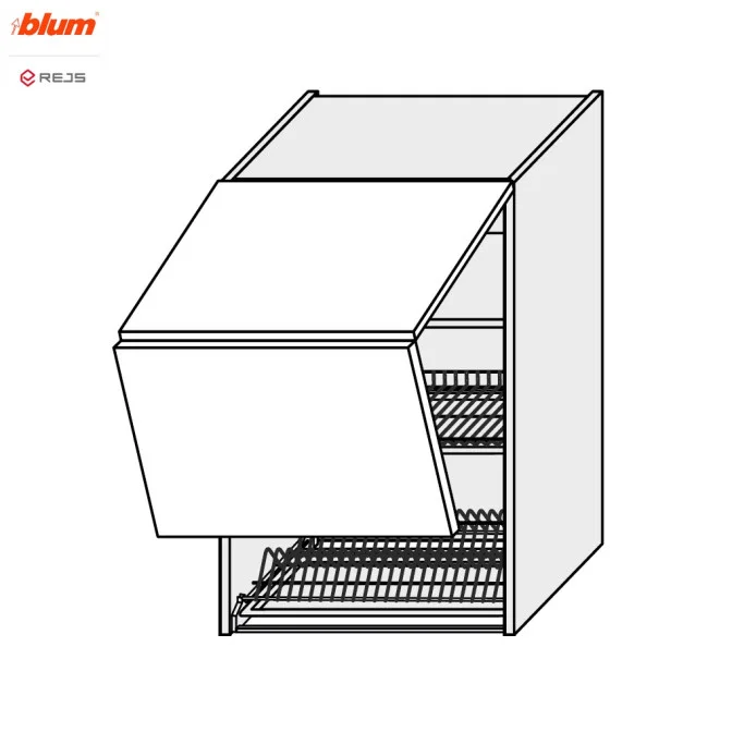 Кухонная секция Винтаж верхняя 80ВС/900 2дв Сушка Aventos Pro Blum  +  Rejs VN-588W/9003 MiroMark
