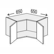 Кухонная секция Лео верхняя угол В 45° 650х650/450 2дв LE-390W/06 MiroMark
