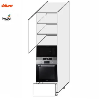 Кухонная секция Мери Пенал 60ПДМ1ШХ/2320 Духовка  +  Микроволновка Pro Blum  +  Hettich MR-864W/9003gl MiroMark