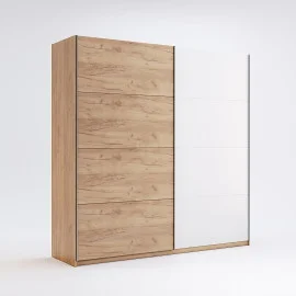 Шафа-купе без дзеркала 2,0*2,1 Асті / Asti Глянець Білий - Дуб Крафт MiroMark AS-20-WB